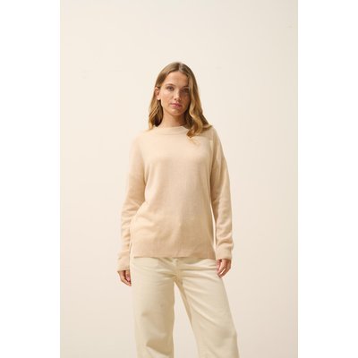 Pull Col Rond Sable Jospe JUST CASHMERE