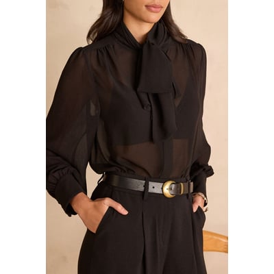 Blouse transparente à col lavallière SPIRIT Maison 123