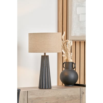 Drayton Wood Textured Cone Table Lamp ÉDITÉ