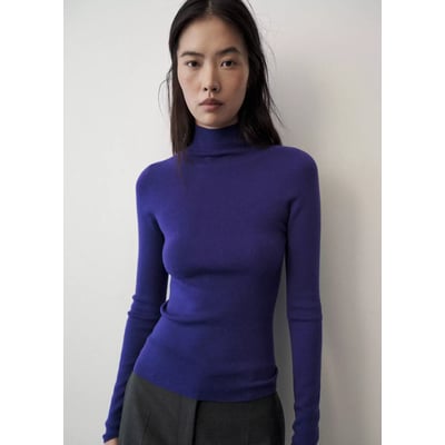 Pull-over 100 % laine col montant MANGO