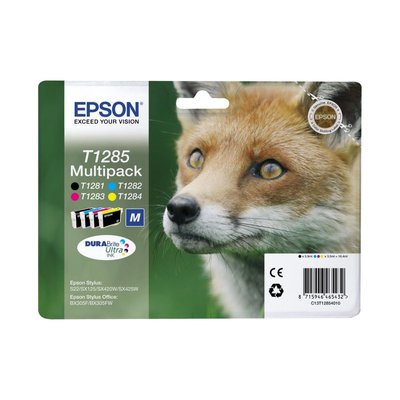 Cartouche d'encre T1285 (n/c/m/j) série Renard EPSON