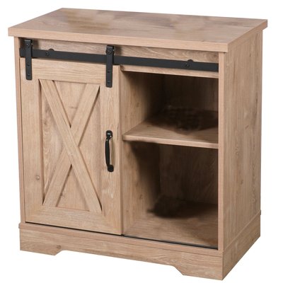 Commode bois 1 porte coulissante 70x39.5x71.5cm WADIGA