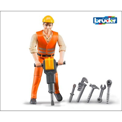 Ouvrier de chantier avec accessoires BRUDER