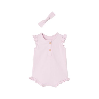Ensemble combishort et bandeau naissance VERTBAUDET
