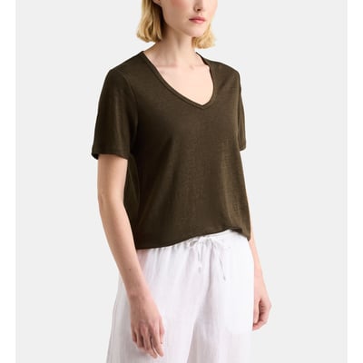 T-shirt droit alexa v lin GALERIES LAFAYETTE