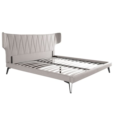 Lit en tissu gris clair ANGEL CERDA