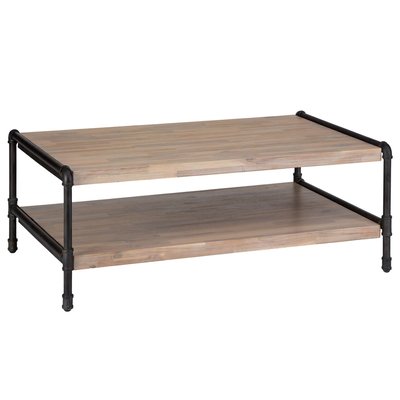 Table basse design bois et métal industriel Siam ATMOSPHERA