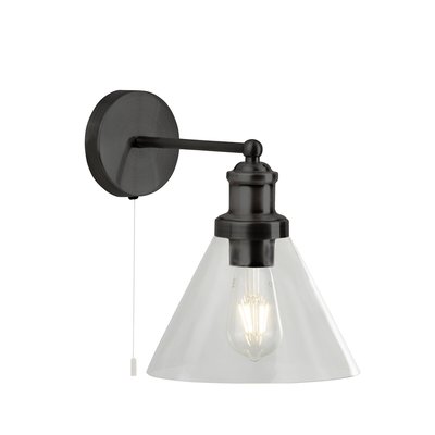 Matt Black and Glass Pyramid Wall Light SO'HOME