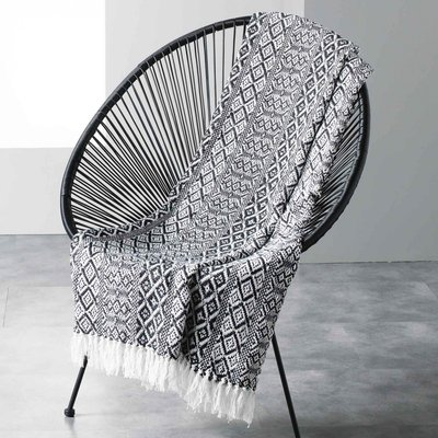 Plaid à Franges coton Modele Scenarel DOUCEUR D'INTÉRIEUR