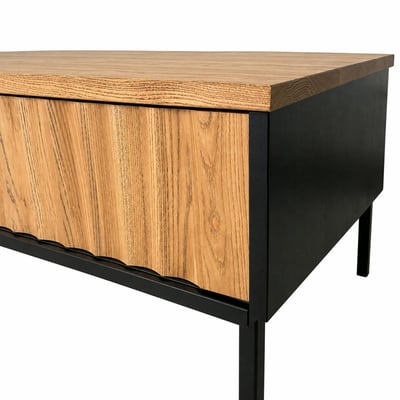 Table basse en bois bicolore avec façade ondulée TARAN PIER IMPORT