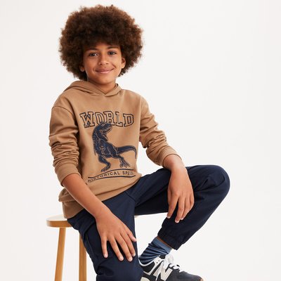 Sweat à capuche imprimé T-Rex en molleton LA REDOUTE COLLECTIONS