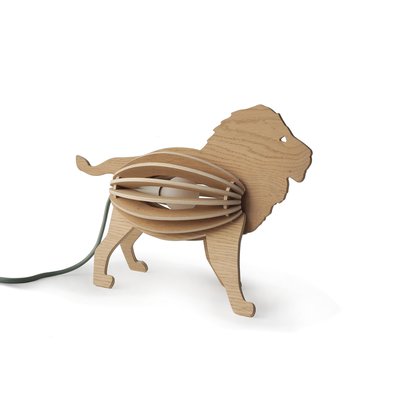 Lampe à poser en chêne Lion - ZOOO SAVANE GONE'S