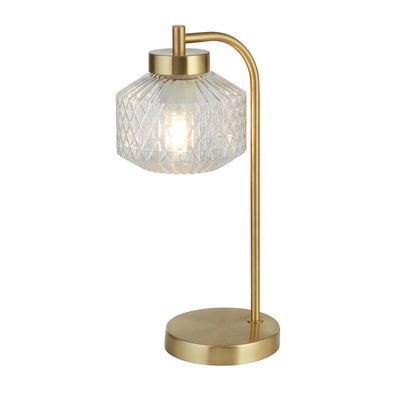 Satin Brass and Textured Glass Table Lamp SO'HOME