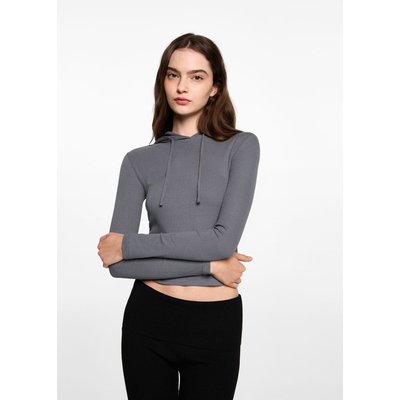 Sweat-shirt à capuche côtelé MANGO TEEN