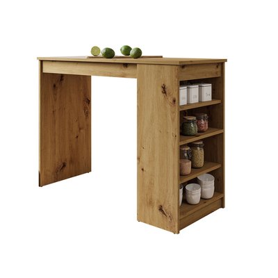 Drazic - table de bar avec rangements - effet bois - de 2 à 4 personnes LISA DESIGN