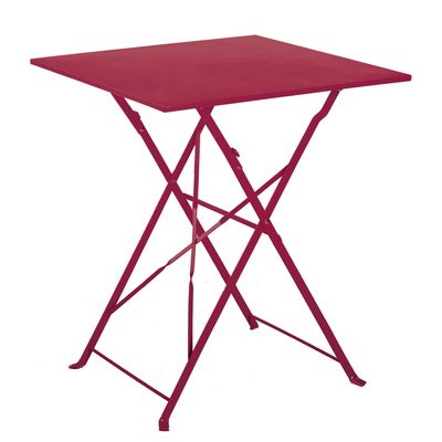 Table carrée de jardin pliante en acier IMAGIN