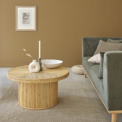 Table basse en canne de rotin ronde  ALMA BERAH GETAH