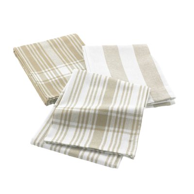 3 Serviettes torchons coton tisse Bayados DOUCEUR D'INTÉRIEUR