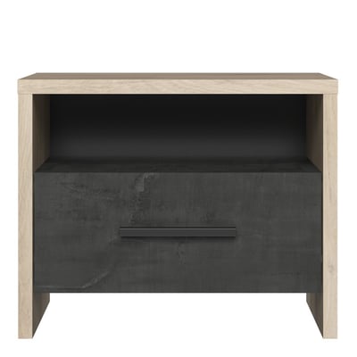 Chevet 1 Tiroir 1 Niche Décor chêne et noir L49.6 x H40 cm - Colorado CALICOSY
