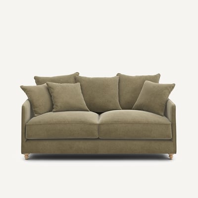 Sofá-cama compacto de 3 lugares em veludo de linho, LAZARE AM.PM