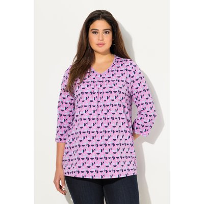T-shirt avec plis fantaisie. Col en V et ULLA POPKEN