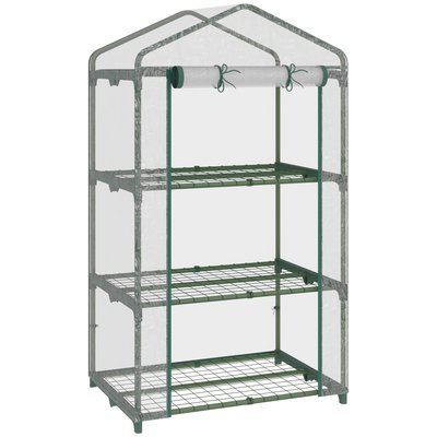 Serre de jardin balcon 3 étagères métal PVC OUTSUNNY