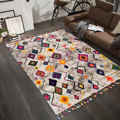 Tapis berbère tissé motif ethnic ESSARO UN AMOUR DE TAPIS