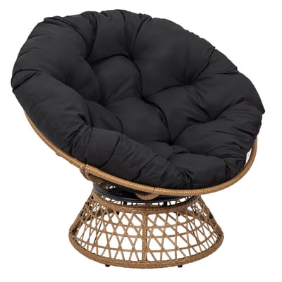 Fauteuil D'extérieur Avec Coussin Noir DECORATIE