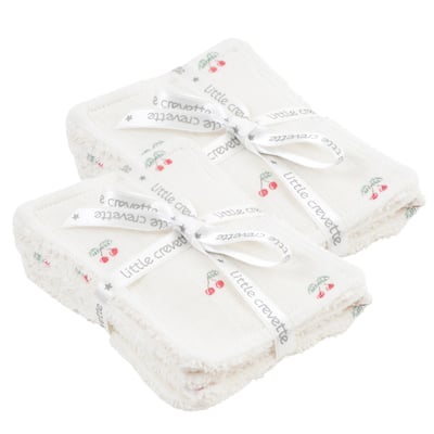 Lot de 12 lingettes lavables coton bio CERISE LITTLE CREVETTE