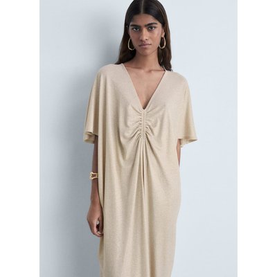 Robe fil textile col froncé MANGO