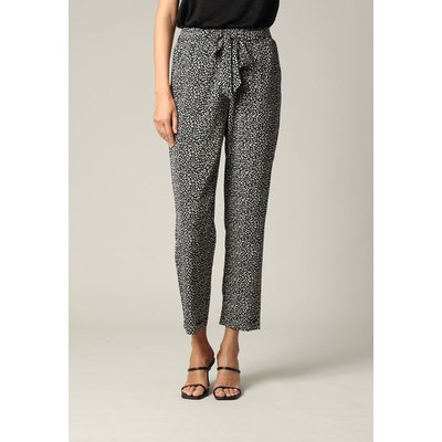 Pantalon fluide à imprimé animalier stylisé avec taille haute ceinturée EDILINE DEELUXE