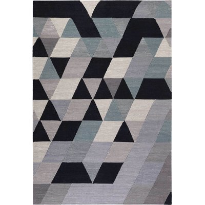 Tapis plat kilim artisanal tissé main motif géométrique ,  TRIANGO KELIM ESPRIT
