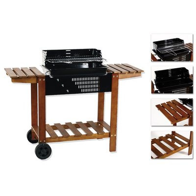 Barbecue à charbon Etretat - Bois et acier époxy TOILINUX