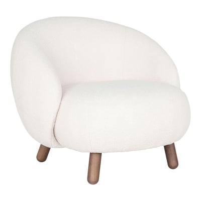 Fauteuil rond contemporain en peau de mouton synthétique BERLIN PIER IMPORT
