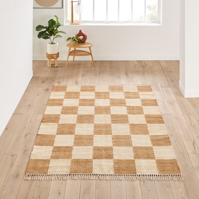 Tapis 78% jute, motif damier, Ionisa LA REDOUTE INTERIEURS