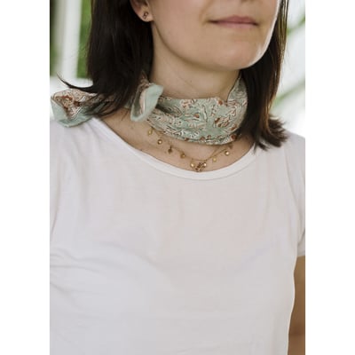 Petit foulard coton Sarika Matcha BINDI ATELIER
