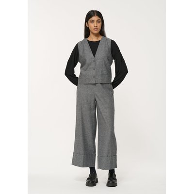 Pantalon large  à grand revers en flanelle chinée HUMILITY