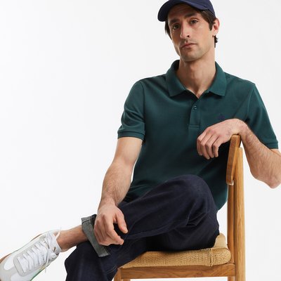 Polo manches courtes, brodé, coton bio, Signature LA REDOUTE COLLECTIONS