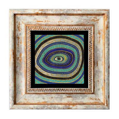 Tableau décoratif en bois et métal 20 x 20 cm Oeil HANAH HOME