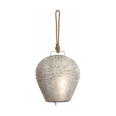 Cloche Edelweiss en métal blanchi 26 cm AUBRY GASPARD
