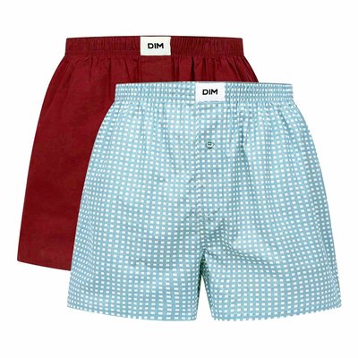 Pack of 2 Good Boxers in Cotton, 1 Plain/1 Printed DIM