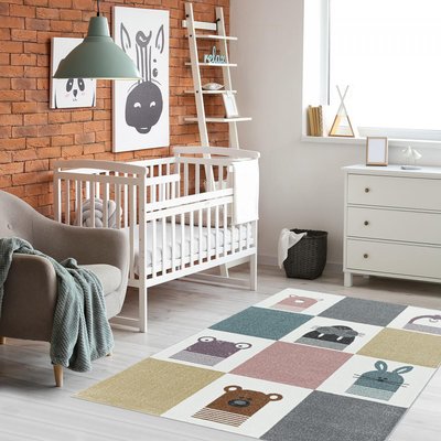 Tapis enfant tissé motif animaux ANISARE UN AMOUR DE TAPIS