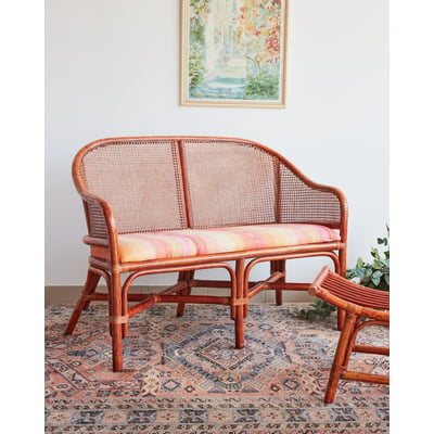 Banquette en rotin Martine N°54 - Bon état DEBONGOUT