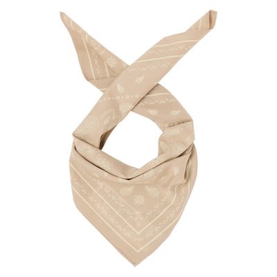 Foulard en coton léger beige pourvu de motifs imprimés écrus MUSTANG