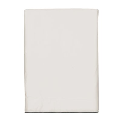 Drap plat en satin de coton lavé, RÊVE SATINÉ BLANC CERISE
