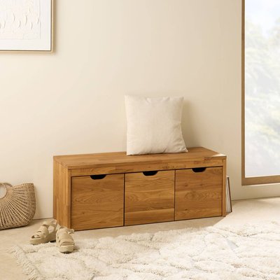 Banc bois massif 3 cubes de rangement  Cyriel CAMIF