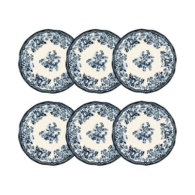 Lot de 6 assiettes à dessert en grès 20cm, FAUSTINE NOVASTYL