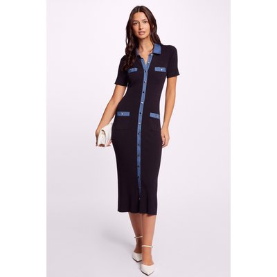Robe tricot midi ajustée MORGAN