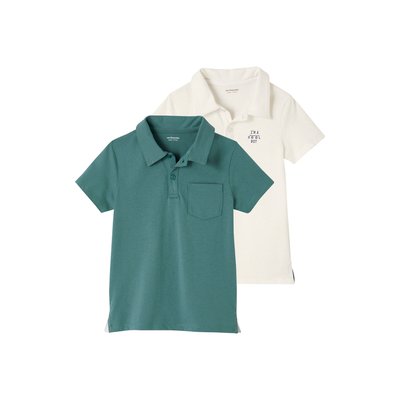 Lot de 2 polos unis manches courtes VERTBAUDET