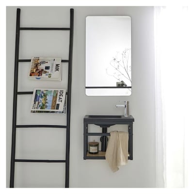 Ensemble lave-mains gain de place avec miroir tablette HAMPTON MOB IN